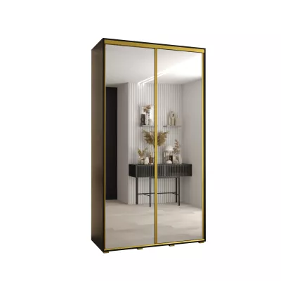 Šatní skříň ASIRI 2 - 130/45 cm, černá / zlatá