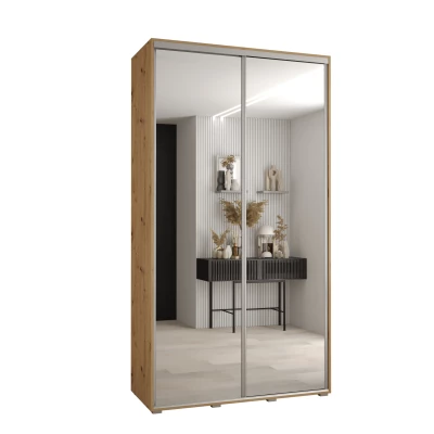 Šatní skříň ASIRI 2 - 130/45 cm, dub artisan / stříbrná