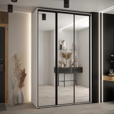 Šatní skříň ASIRI 2 - 150/45 cm, bílá / černá