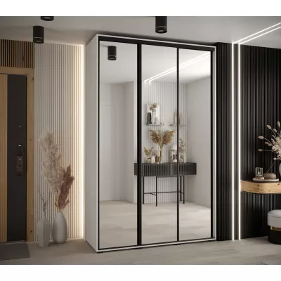 Šatní skříň ASIRI 2 - 150/45 cm, bílá / černá