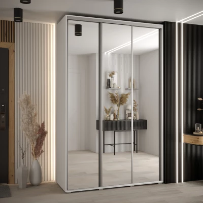 Šatní skříň ASIRI 2 - 150/45 cm, bílá / stříbrná