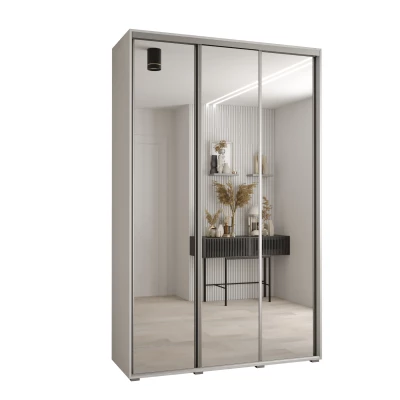 Šatní skříň ASIRI 2 - 150/45 cm, bílá / stříbrná