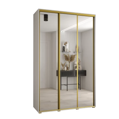 Šatní skříň ASIRI 2 - 150/45 cm, bílá / zlatá