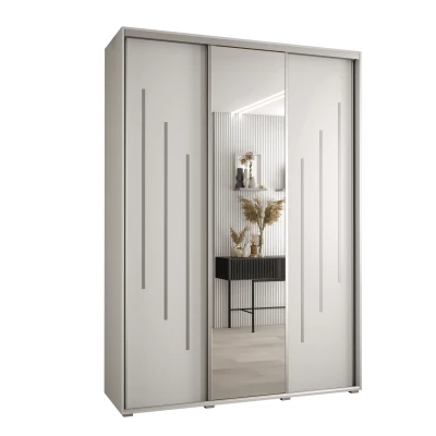 Šatní skříň ASIRI 9 - 180/60 cm, bílá / stříbrná