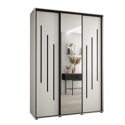 Šatní skříň ASIRI 9 - 180/60 cm, bílá / černá