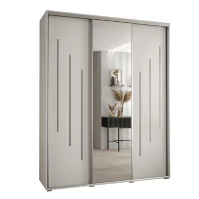 Šatní skříň ASIRI 9 - 190/60 cm, bílá / stříbrná