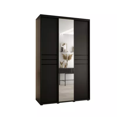 Šatní skříň ASIRI 11 - 150/60 cm, černá / černá