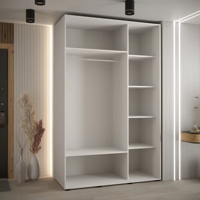 Šatní skříň ASIRI 11 - 150/60 cm, bílá / stříbrná