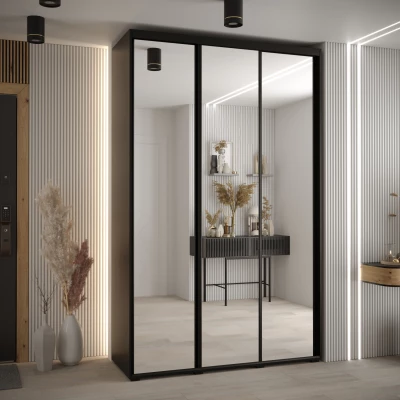 Šatní skříň ASIRI 2 - 160/45 cm, černá / černá