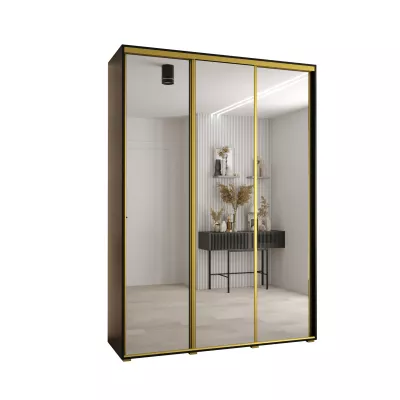 Šatní skříň ASIRI 2 - 170/45 cm, černá / zlatá