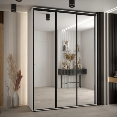 Šatní skříň ASIRI 2 - 170/45 cm, bílá / černá