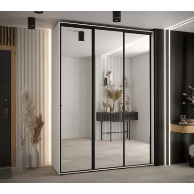 Šatní skříň ASIRI 2 - 170/45 cm, bílá / černá