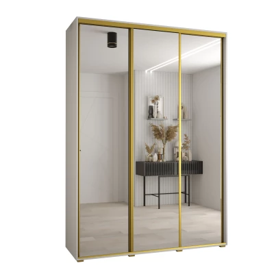 Šatní skříň ASIRI 2 - 180/45 cm, bílá / zlatá