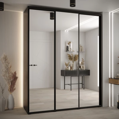 Šatní skříň ASIRI 2 - 190/45 cm, černá / černá