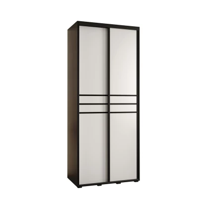 Šatní skříň ASIRI 10 - 100/60 cm, černá / bílá / černá