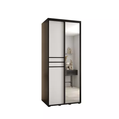Šatní skříň ASIRI 11 - 100/60 cm, černá / bílá / černá