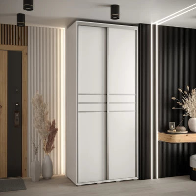 Šatní skříň ASIRI 10 - 100/60 cm, bílá / stříbrná