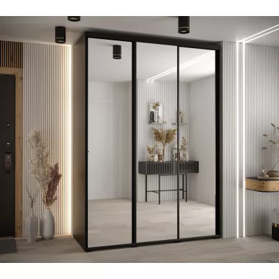 Šatní skříň ASIRI 2 - 180/60 cm, černá / černá