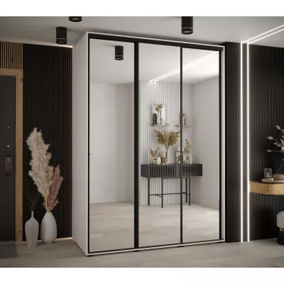 Šatní skříň ASIRI 2 - 170/60 cm, bílá / černá