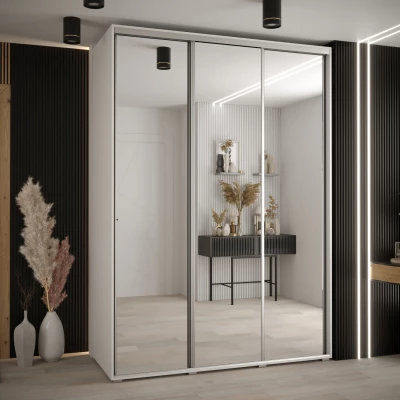 Šatní skříň ASIRI 2 - 170/60 cm, bílá / stříbrná