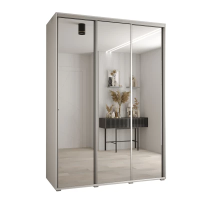 Šatní skříň ASIRI 2 - 170/60 cm, bílá / stříbrná