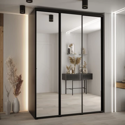 Šatní skříň ASIRI 2 - 170/60 cm, černá / černá