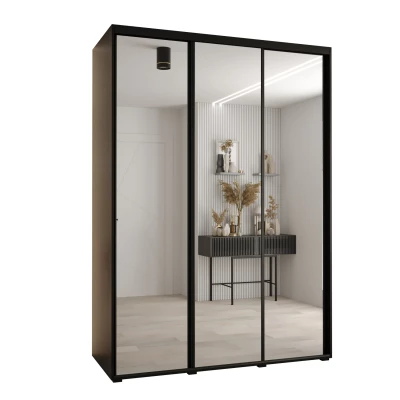 Šatní skříň ASIRI 2 - 170/60 cm, černá / černá