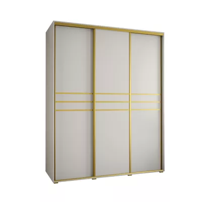 Šatní skříň ASIRI 10 - 200/60 cm, bílá / zlatá