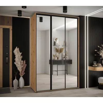 Šatní skříň ASIRI 2 - 160/60 cm, dub artisan / černá