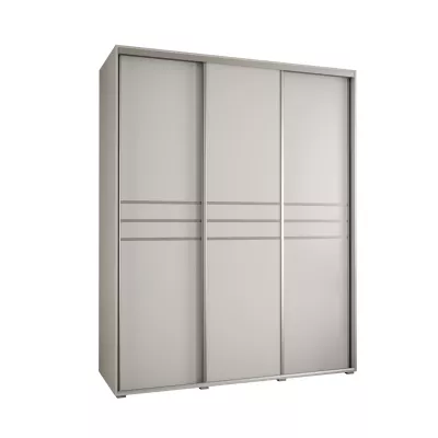 Šatní skříň ASIRI 10 - 200/60 cm, bílá / stříbrná