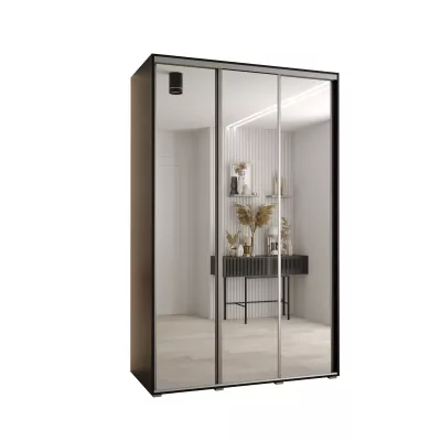Šatní skříň ASIRI 2 - 150/60 cm, černá / stříbrná