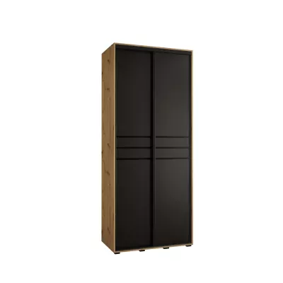 Šatní skříň ASIRI 10 - 120/60 cm, dub artisan / černá / černá