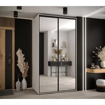 Šatní skříň ASIRI 2 - 140/60 cm, bílá / černá