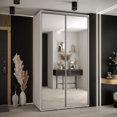 Šatní skříň ASIRI 2 - 140/60 cm, bílá / stříbrná