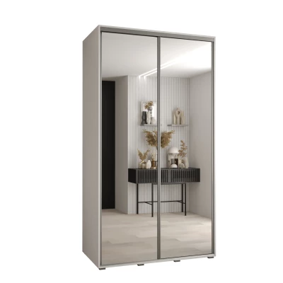 Šatní skříň ASIRI 2 - 140/60 cm, bílá / stříbrná
