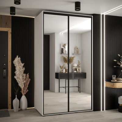 Šatní skříň ASIRI 2 - 130/60 cm, bílá / černá