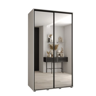 Šatní skříň ASIRI 2 - 130/60 cm, bílá / černá