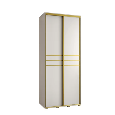 Šatní skříň ASIRI 10 - 120/60 cm, bílá / zlatá