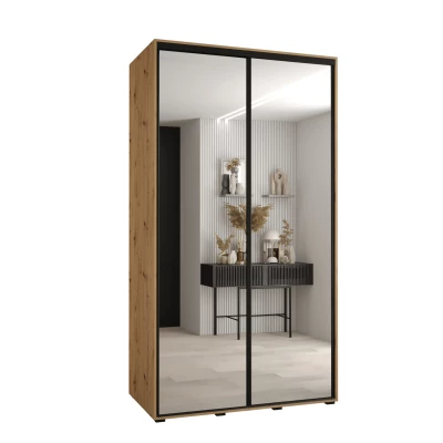 Šatní skříň ASIRI 2 - 130/60 cm, dub artisan / černá