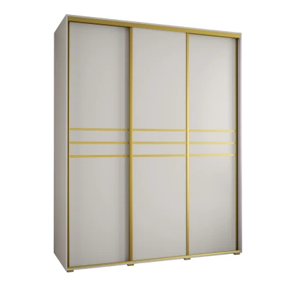 Šatní skříň ASIRI 10 - 190/60 cm, bílá / zlatá