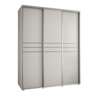Šatní skříň ASIRI 10 - 190/60 cm, bílá / stříbrná