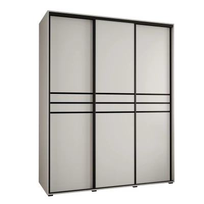 Šatní skříň ASIRI 10 - 190/60 cm, bílá / černá