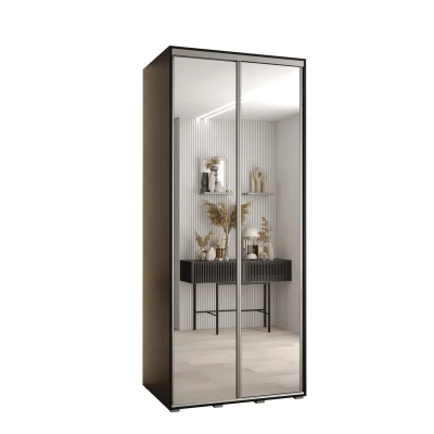 Šatní skříň ASIRI 2 - 120/60 cm, černá / stříbrná