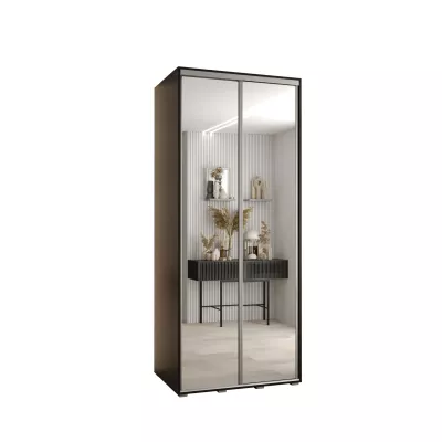 Šatní skříň ASIRI 2 - 120/60 cm, černá / stříbrná