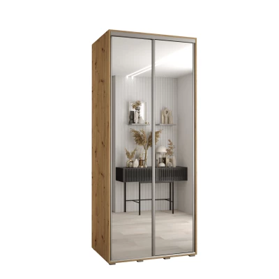 Šatní skříň ASIRI 2 - 120/60 cm, dub artisan / stříbrná