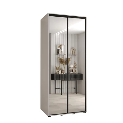 Šatní skříň ASIRI 2 - 110/60 cm, bílá / černá