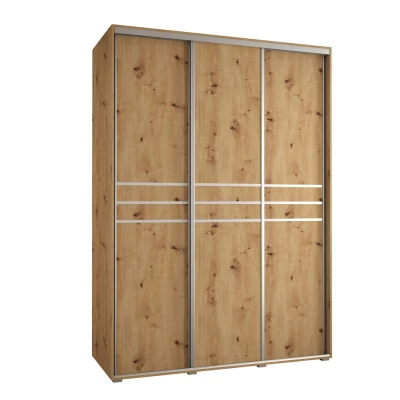 Šatní skříň ASIRI 10 - 180/60 cm, dub artisan / stříbrná