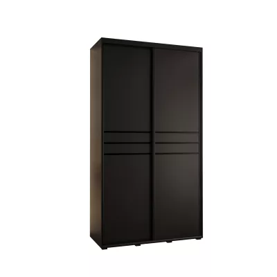 Šatní skříň ASIRI 10 - 130/60 cm, černá / černá