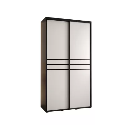 Šatní skříň ASIRI 10 - 130/60 cm, černá / bílá / černá