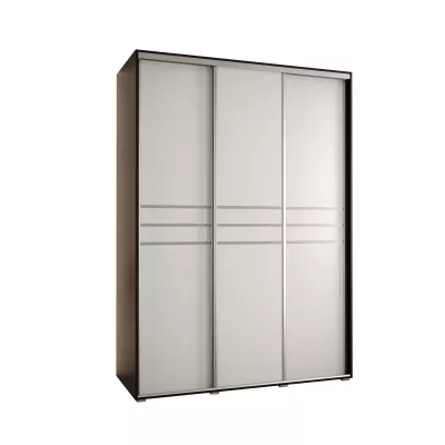 Šatní skříň ASIRI 10 - 180/60 cm, černá / bílá / stříbrná
